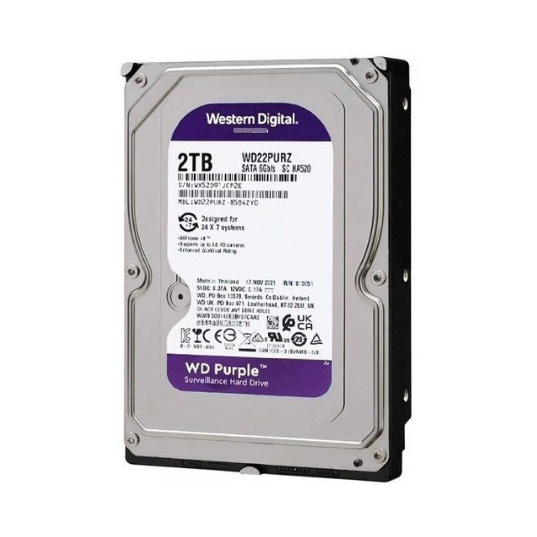 DISCO DURO WD PURPURA DVR-NVR 2TB 5400RPM SAT